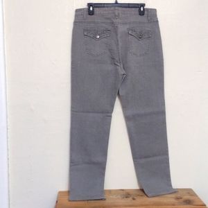 COS Jeans Vintage Gray High Rise Embellished & Beaded Stretch Jeans Size 14